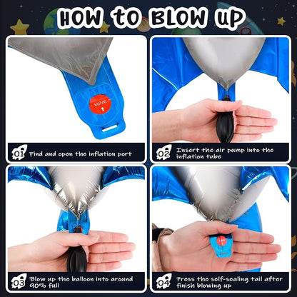 2 Pcs Large Blue Rocket Balloons - Image 6