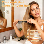 Bamboo Wide Tooth Comb Set, 2 Pcs Natural Handmade Bamboo Wooden Wide Tooth Comb for Women, Anti-Static for Thick Wet Wavy Hair Women Men