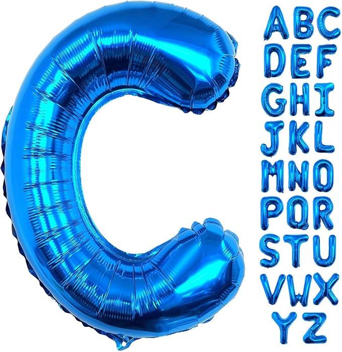 Lovoir 40 Inch Large Blue Letter C Balloons Big Size Jumbo Mylar Foil Helium by Lovoir