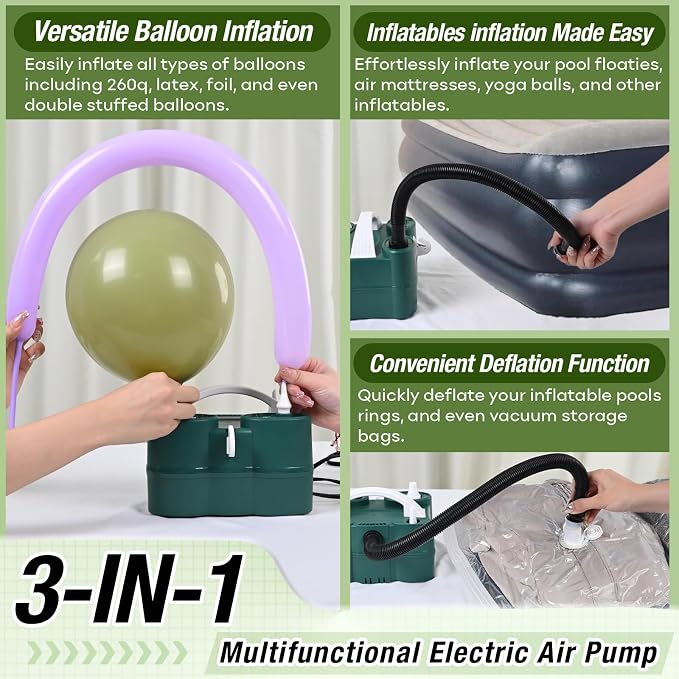 3-in-1 Electric Balloon Pump, Portable Air Pump - Image 2