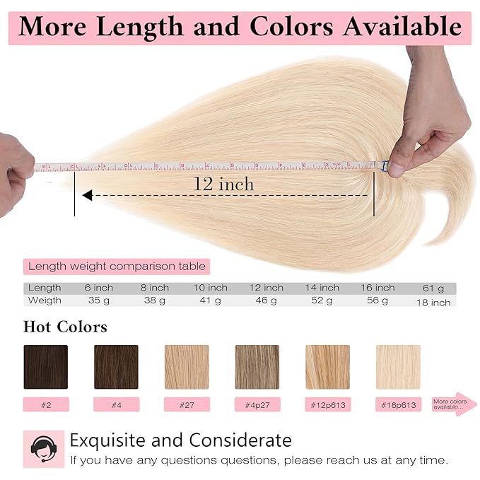 SEGO 100% Real Human Hair Toppers with Bangs,Silk Base 150% Density Clip in Topper Top 2.7”x5.1” Hair Pieces for Women with Thinning Hair/Hair Loss Cover Gray Hair
