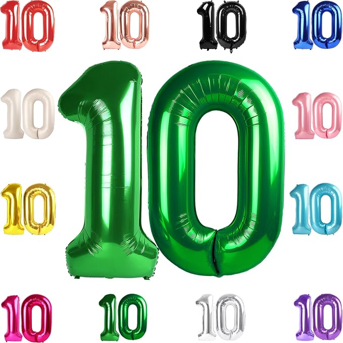 Green Number 10 Balloon 40 Inch by IWERP