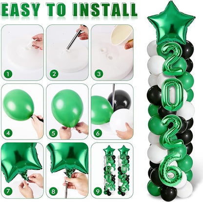 2 Set Green White Black Balloons Column Stand Kit Adjustable Tower Stand from - Image 4