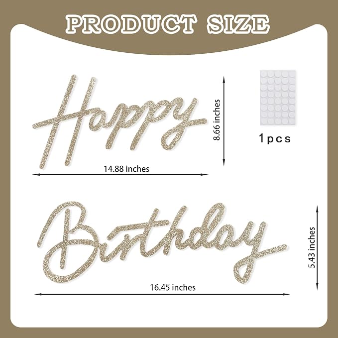 TONIFUL Happy Birthday Sign for Backdrop - Image 2