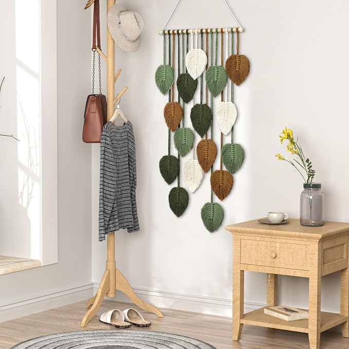 Vertical Macrame Wall Hanging Boho Home Decor Long Narrow Chic Wall Art | - Image 6