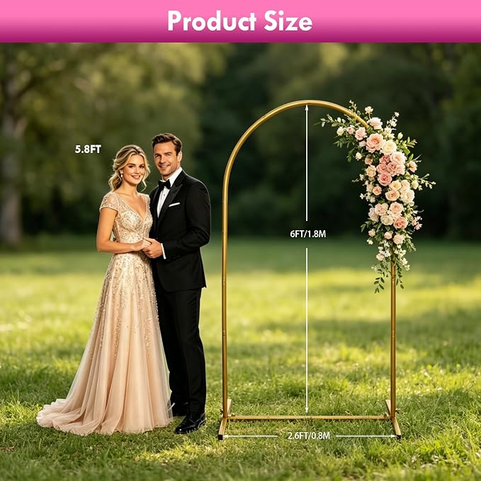 6ft Arch Backdrop Stand, Metal Wedding Arch Backdrop Stand - Image 5