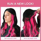 WENNALIFE Hot Pink Clip in Hair Extensions Real Human Hair 35g 6pcs 16 Inch Colored Hair Extensions for Kids Women Colorful Hair Pieces Pop-up Style Straight Extensiones De Cabello Humano Con Clip