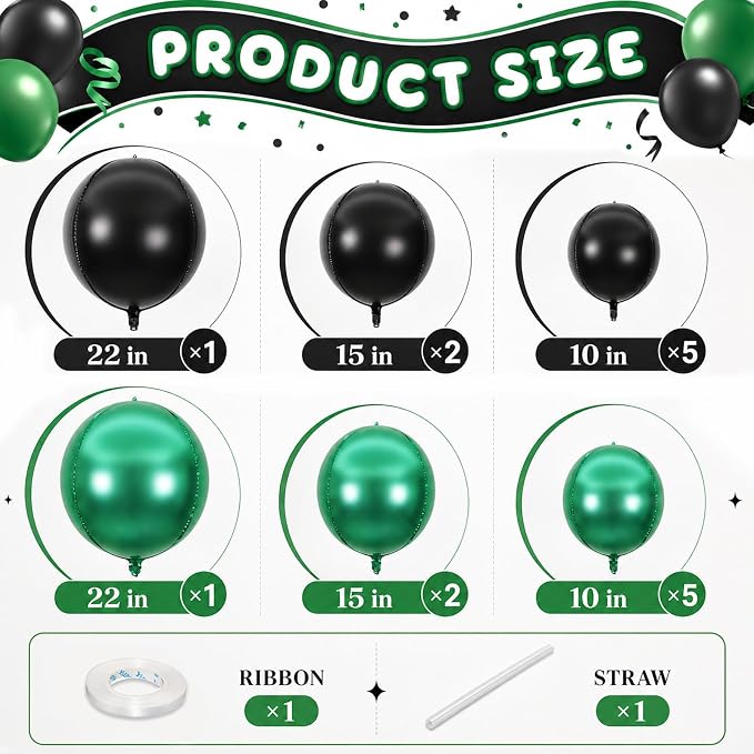 Green Black Balloons - Image 2