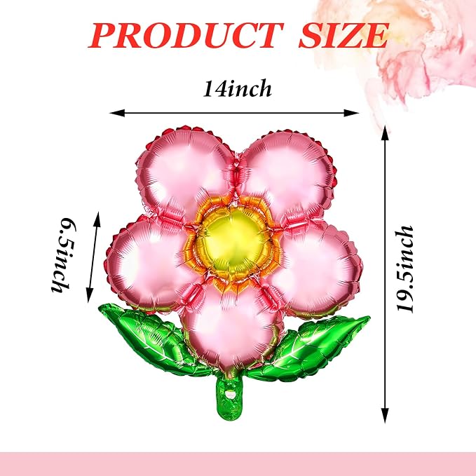 Skylety 16 Pieces Flower Foil Balloons 18 Inch Beautiful Floral Colorful Flower - Image 2