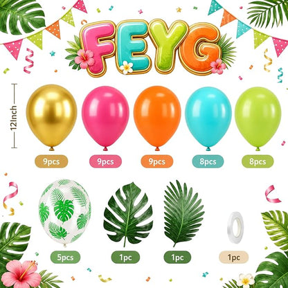 Tropical Balloons, for Summer Tropical Pool Birthday Party Decorations - Image 2