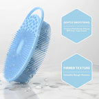Exfoliating Body Scrubber Silicone - Textured Back Scrubber Shower Brush - Avilana Bath Loofah Alternative Dual Sided - Gentle Smoothing Body Wash Tool Rough Skin - Gift Women Men