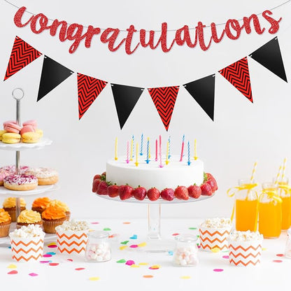 Boao Pre-Strung Congratulations Banner Sign Glitter Congratulation Banner 10 ft - Image 5