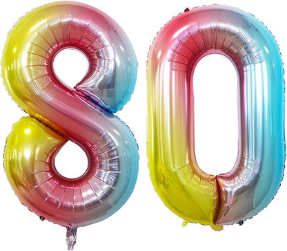 Number 80 Balloons for 80th Birthday Party Decorations, 42 Inch Jumbo Foil by GOER