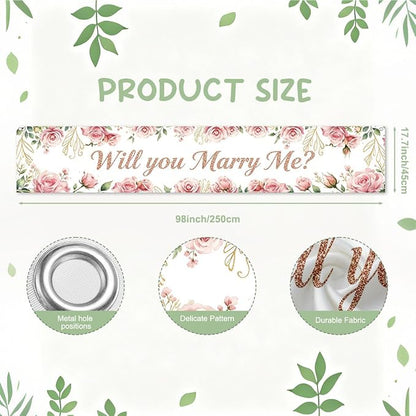 Will You Marry Me Banner Wedding Decor Banner Marriage Proposal Decorations | - Image 2