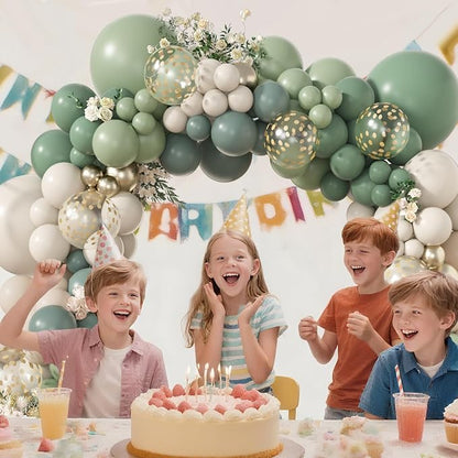 Amandir 173Pcs Dusty Green White Sand Balloon Arch Garland Kit | Beige Cream - Image 6