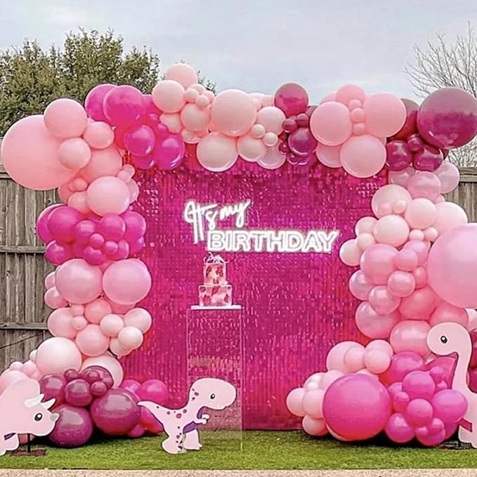 Pink Balloons Set, 60 Packs 12 Inch Metallic Chrome Pink Pearl Macaron Light - Image 5