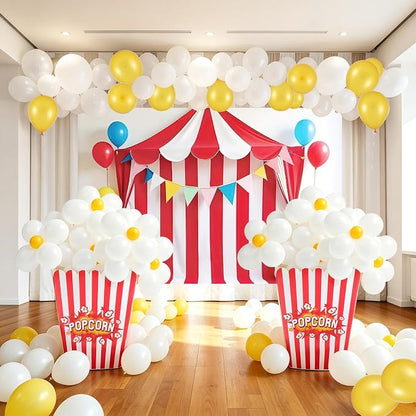 103 Pcs Carnival Circus Party Decorations Set Includes Red White Circus by AIHSUMC