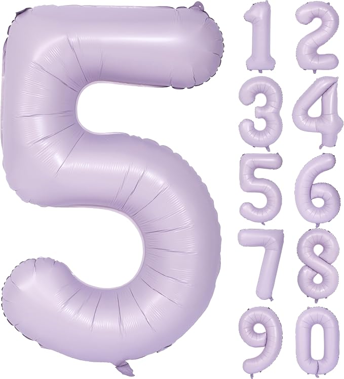 40 In Matte Purple Number Balloons Helium Foil Mylar Balloon Digital 5 | Perfect by Exquisitehighqualitypartydecorationstomeetyoureveryneed%EF%BC%81