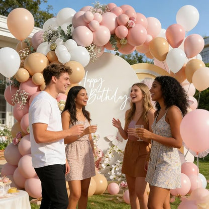 Light Pink White Nude Balloons 12INCH 5INCH Pale Pastle Pink White Balloon - Image 5
