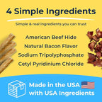 Tartar Shield Soft Rawhide Chews | Safe Dental Treats for Large Dogs | Vet VOHC Approved | Daily Bone Cleans Teeth & Gums Fresh Breath Oral Health Support | USA Made | (Large Dogs / 24 Count)