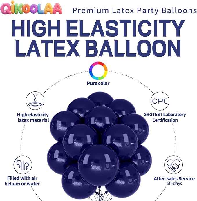 32Pcs Navy Blue Big Balloons 18 Inch, Round Dark Blue Large Latex Party Balloons - Image 2