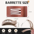 8 Pack French Flat Hair Clips for Women – Large Matte No-Slip Claw Barrettes for Thick & Thin Hair, Strong Hold Styling Accessories (Glossy Neutral)