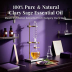 SU JUABA Clary Sage Oil Essential Oil 4 Fl Oz, 100% Pure Natural for Anxiety Relief, Skin, Hair,Diffuser, Aromatherapy -118ml