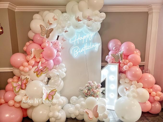 Pink and White Balloon Arch Kit, ADOINBY 140Pcs Macaron Pink Balloon Matte - Image 4