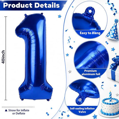 11 Balloon Number Birthday, Giant Navy Blue Number 1 & 1 Helium Foil Balloon - Image 2