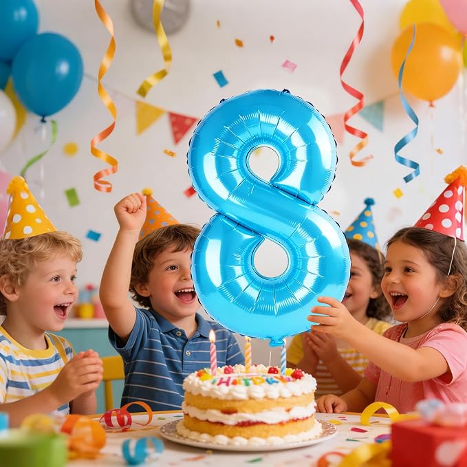 40 Inch Number 8 Balloons for 8th Birthday Party Decorations, 0-100 Jewelry - Image 2