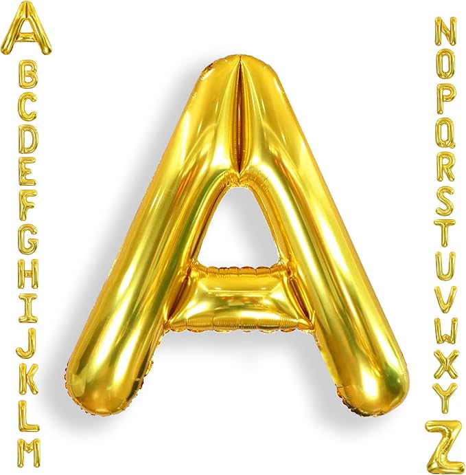AULE 40 Inch Gold A Balloon Letter Foil A-Z Birthday Big Alphabet | Birthday by AULE