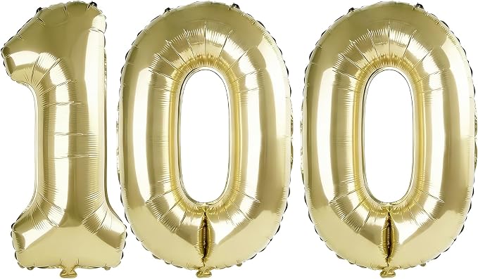 40 Inch Number 100 Balloons for 100th Birthday Party Decorations, 0-100 by FOBELEC