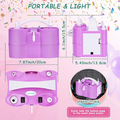 AGPTEK Electric Air Balloon Pump, 110V 600W | Portable Dual Nozzle - Image 5