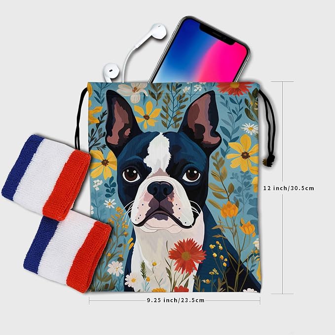 Giwawa Boston Terrier Drawstring Grip Bag - Image 6
