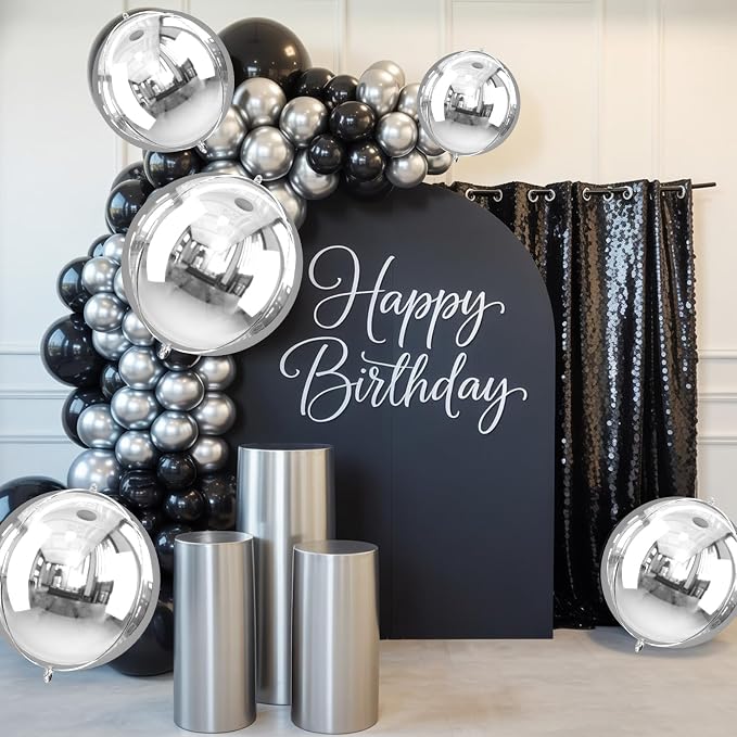 10Pcs Silver Round Foil Balloons, Metallic Silver Foil Baloon - Image 5