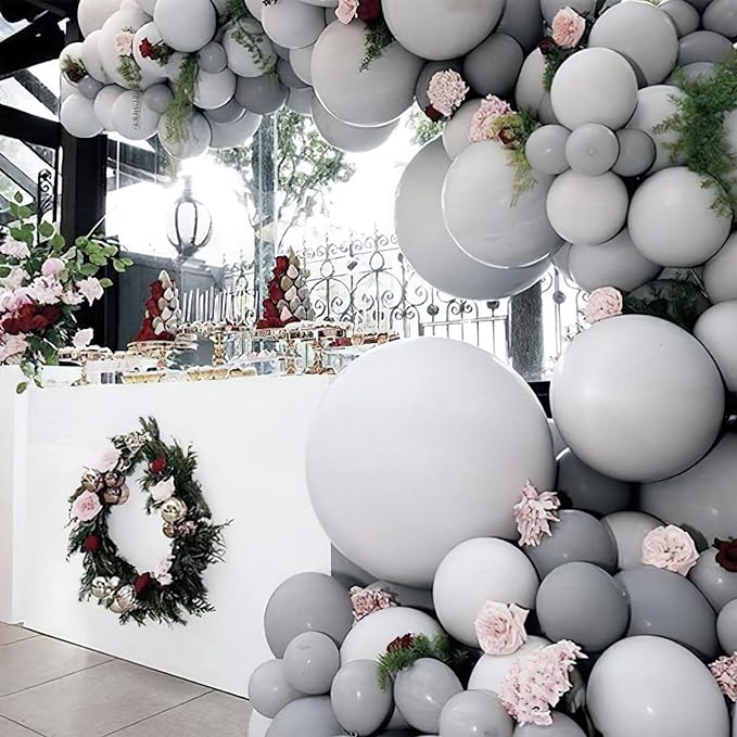 PartyWoo Gray Balloons 50pcs Small Mini Latex Matte Grey Balloons 5 Inch | Baby - Image 7