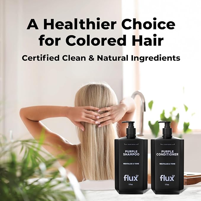 Purple Shampoo and Conditioner for Blonde Hair Women & Men – Blonde & Silver Hair Toning – Anti-Brass Sulfate Free Shampoo and Conditioner 17oz