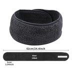 Simnice Spa Facial Headbands Esthetician,Adjustable Makeup Headband for Facials, Terry Cloth Spa Headband Hair Wrap Towel for Face Washing, Shower,Black