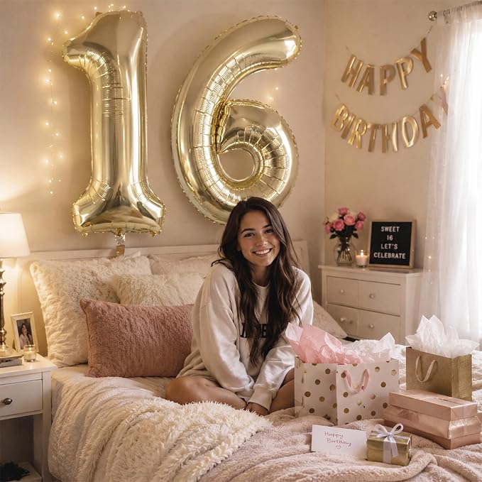 Champagne Gold 40 Inch Balloon Number 2, Large Light Gold Foil Number 2 - Image 6