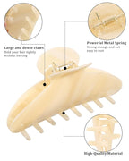HAIMEIKANG Large Acetate 4 Inch Hair Claw Clip for Women - French Style Hair Claws for Thick Hair with Non-Slip Teeth, Hair Accessories for Updos, Buns & Ponytails