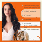 Full Shine Human Hair Tape in Extensions Invisible Skin Weft Color 1 Black Tape in Extensions Real Human Hair 24Inch Long Extension 100G 40Pcs Natural Straight Add Length for Wedding