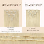 GOO GOO Clip in Hair Extensions Real Human Hair, Remy Human Hair Extensions Clip ins for Women, Natural Human Hair, 24inch 120g 7Pcs, 60A Platinum Blonde