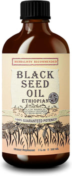 Black Seed Oil 8 oz - Cold Pressed Ethiopian Black Cumin Nigella Sativa, 3X Thymoquinone, 100% Pure Liquid in Glass Bottle - Supports Immune, Hair, and Skin Health