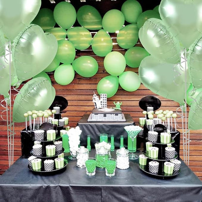 TONIFUL 30 Pcs Sage Green Heart Balloons 18 Inch Heart Shape Foil Balloon | - Image 4