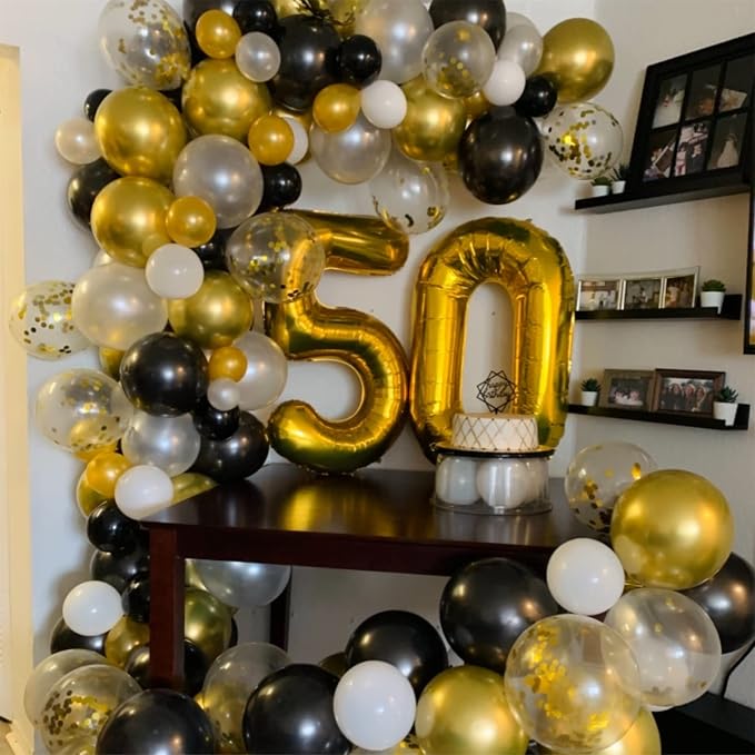 Gold 10th Birthday Balloons for Boys Girls, 40 Inch Big Gold Foil Number 1 and - Image 6