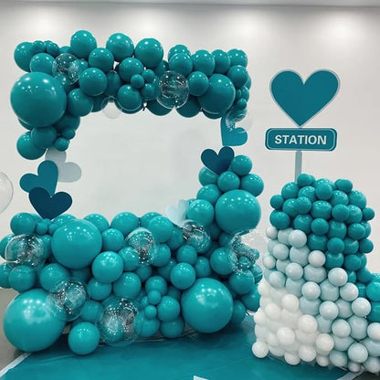 Voircoloria 130pcs Peacock Blue Balloons Garland Arch Kit, 18 12 10 5 Inch | - Image 5
