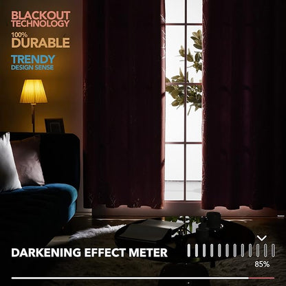 Deconovo Living Room Curtains 95 Inches Long, Thermal Insulated, Room Darkening - Image 5