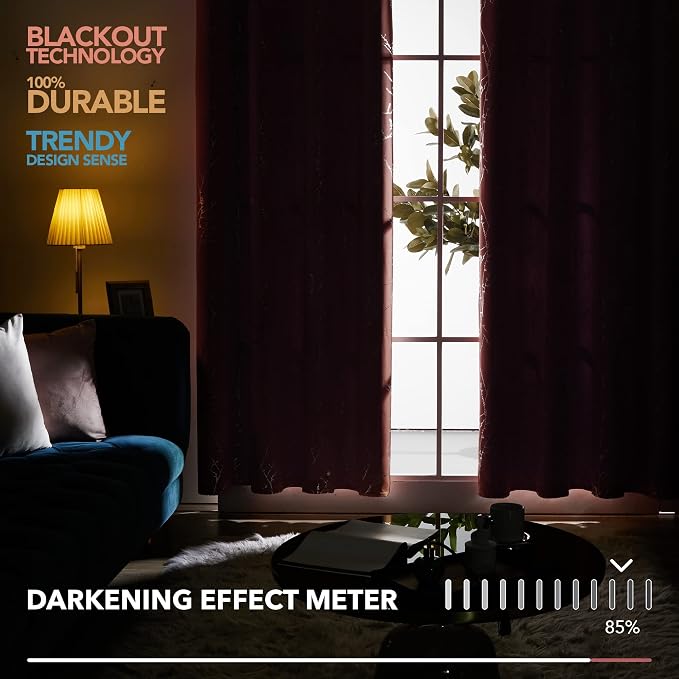 Deconovo Living Room Curtains 84 Inches Long, Thermal Insulated, Room Darkening - Image 5