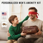 Personalized Toiletry Bag for Men, Engraved Name Initials Toiletry Bag, Customized Monogram Travel Shaving Dopp Kit for Groomsmen, Gift for Christmas, Birthday, Dad, Husband (Light Brown)