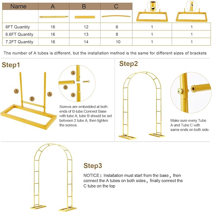 2 Pack Wedding Arch Backdrop Stand Metal Frame - Image 8